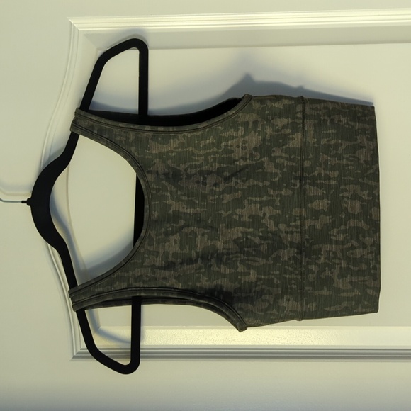 NWOT -Lululemon Power Pivot Tank *Tough Heathered PU Bronze Green Dark Olive - 6 - Picture 7 of 8
